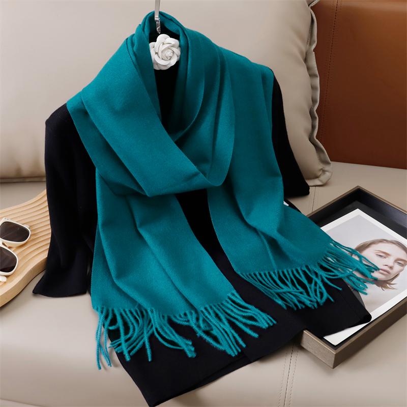 New Winer Warm Cashmere Scarf for Women Fashion Solid Thick Blanket Pashmina Shawl Wrap Female Bufanda Echarpe Foulard