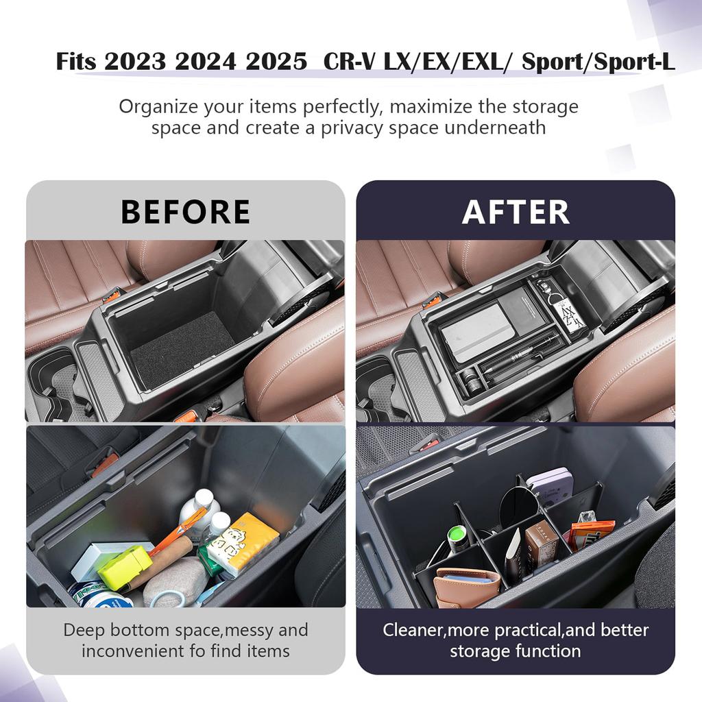 Mittelkonsolen-Armlehnenbox-Organizer für 2025 2025 2025 Honda CRV CR-V Zubehör Hinterbildschirm-Aufbewahrungs-Auto-Box