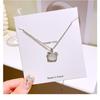 Cat Bow Zircon Inlaid Clavicle Chain Necklace For Women