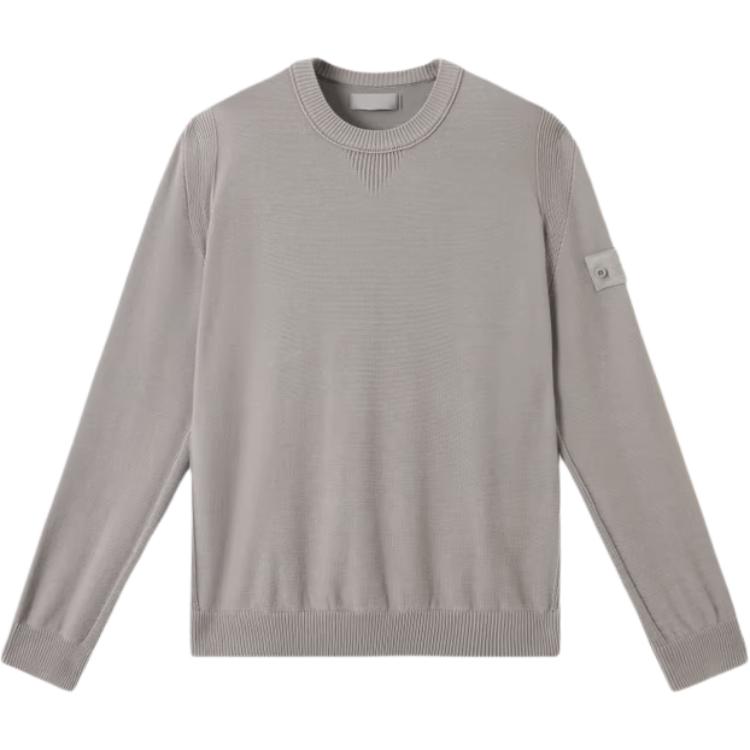 

STONE ISLAND Вязаный свитер с круглым вырезом, свободного кроя, с длинными рукавами, мужской свитер, серый, белый K1S155100003S00FA-V0064 XL