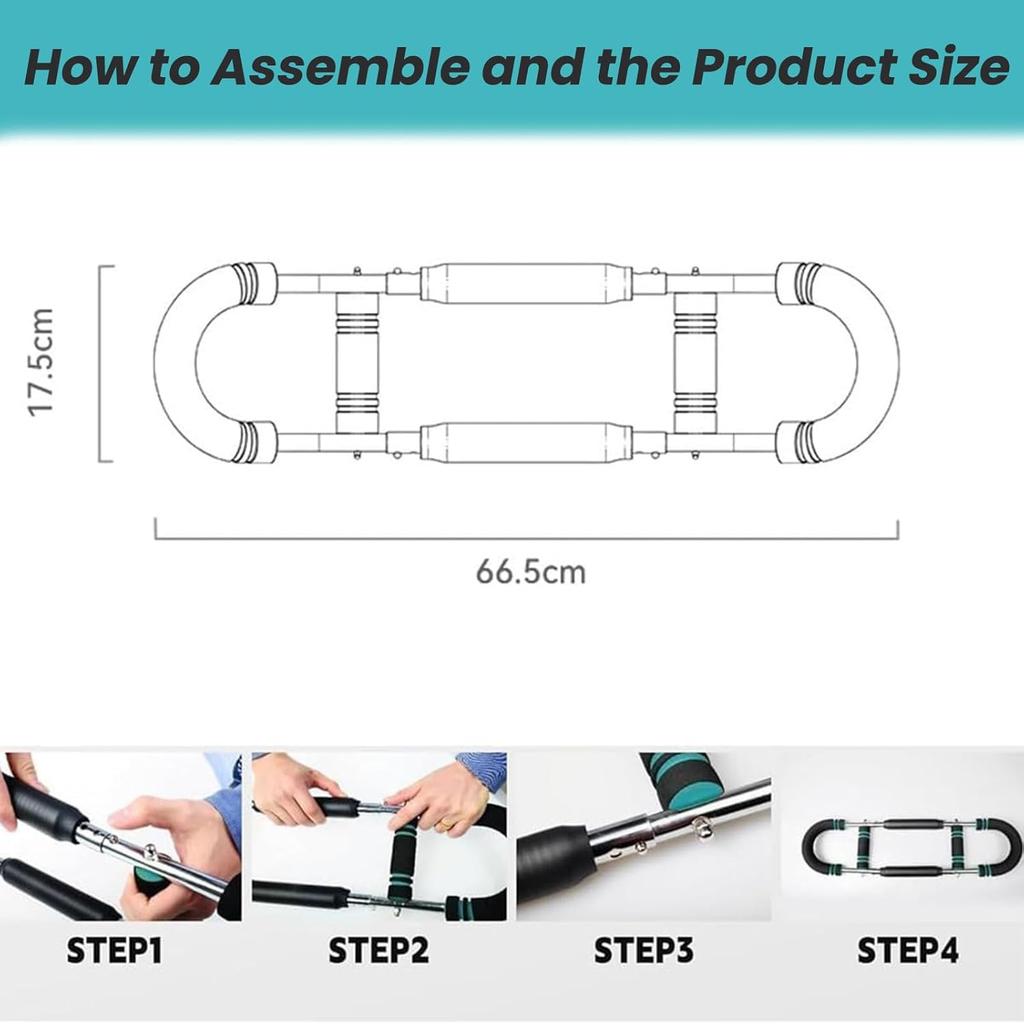 Three-Speed Adjustable U-Shaped Arm Exerciser With Foam Handle Spring Workout Bar Forearm Triceps Chest Expander Portable Fitness Equipment