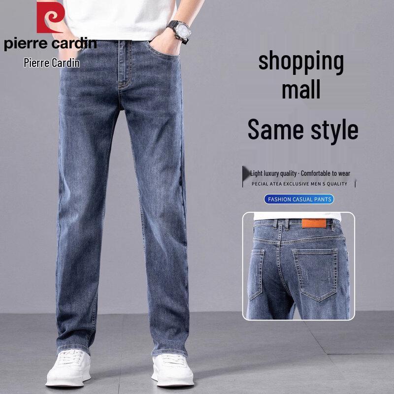 Pierre Cardin Men s Slim-Fit Straight Jeans - Summer Thin Elastic Casual 28