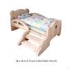 1/12 Wooden Doll Bed Set with Bedding Accessories for Dollhouse Fun
