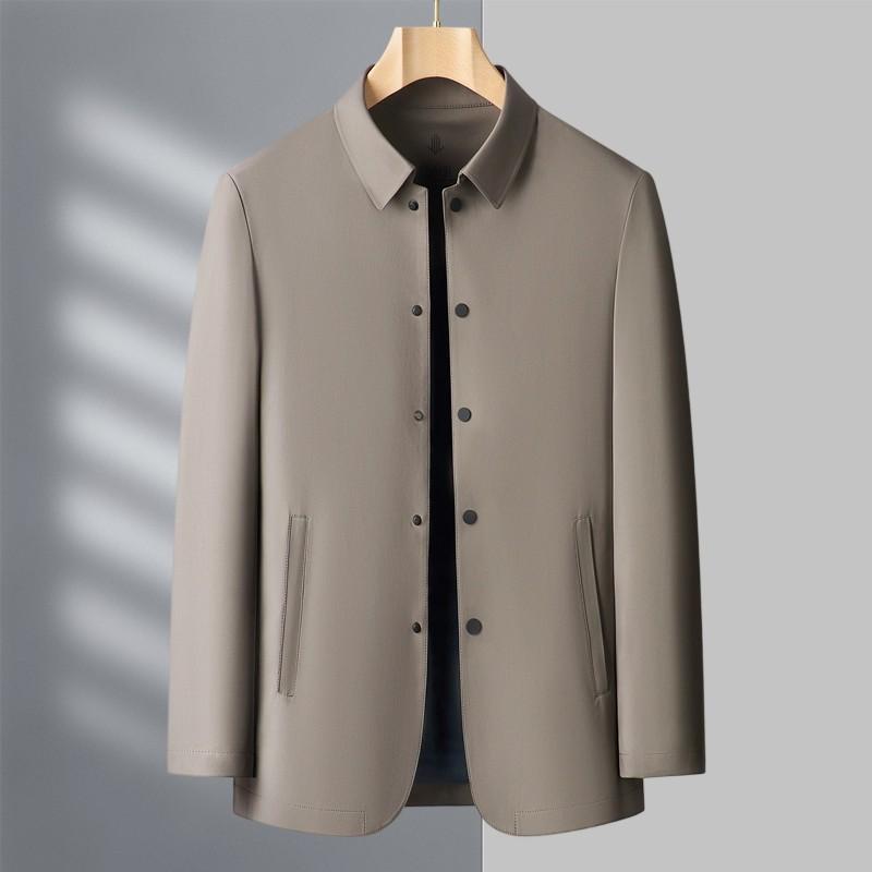 Middle-aged Men's Lapel Jacket Spring and Autumn Business Casual High-end Dad Jacket Versatile