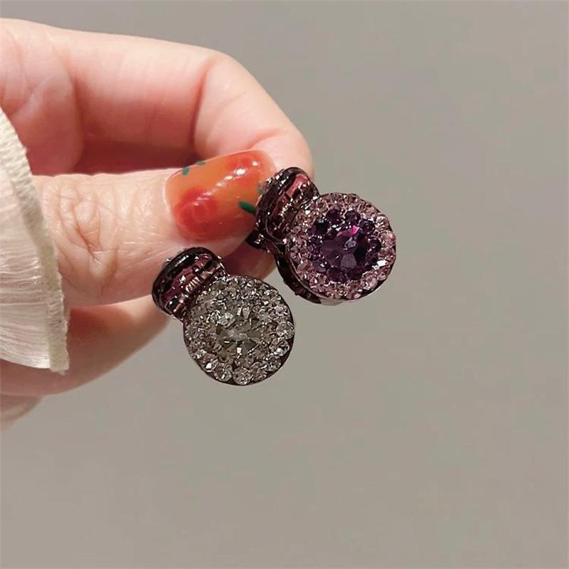 Mini Round  Hair Claw Retro Zircon Women Girls Claw Clip Small Hairpins Hair Crabs Girls Hair Accessories