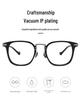 Ultra-Light Retro Black Myopia Glasses with Large Square Wood-Based Frame