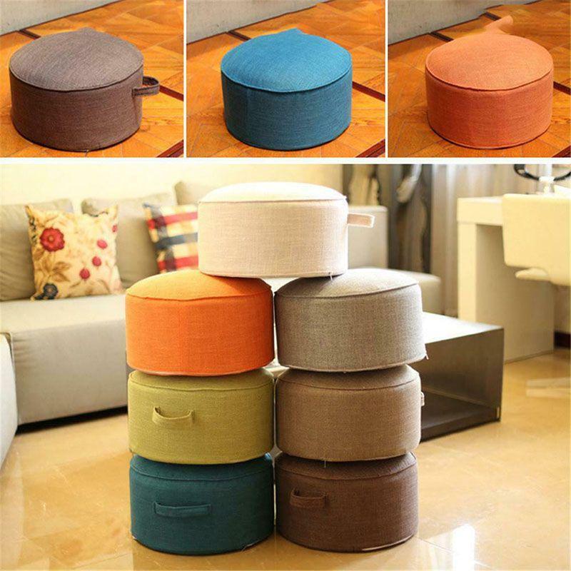 Tatami Floor Round Pillow Seat Cotton Linen Cushion Meditation Chair Stool