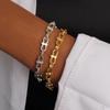 Trendy Bow Necklace and Bracelet Set - European American Hip Hop Style Jewelry in 304 Stainless Steel.