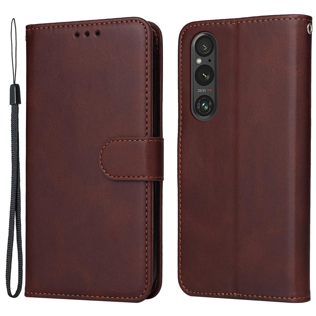 Etui na telefon Sony Xperia 1 V Skórzane z podstawką Uchwyt na karty Portfel Pokrowiec na telefon