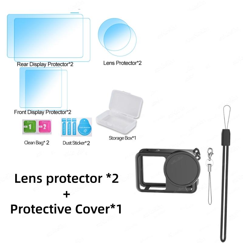 Silicone Protective Cover for DJI Osmo Action 6 Camera Accessories Full Protector Case With Scratch-proof Lens Cap Sleeve