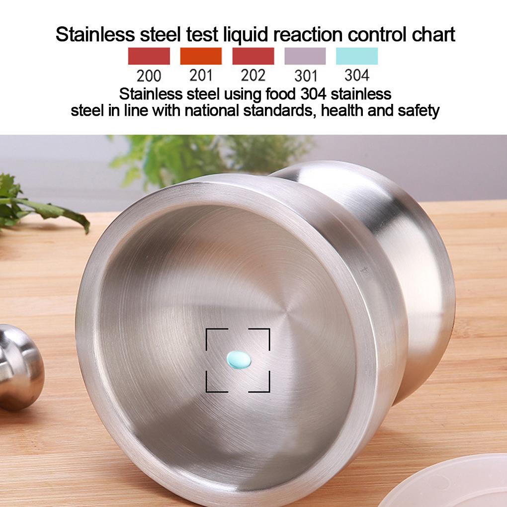 Stainless For Crushing Efficiently Durable Stone Pounding Jar Crushing Garlic Pestle Stainless Kitchen Ingredients
