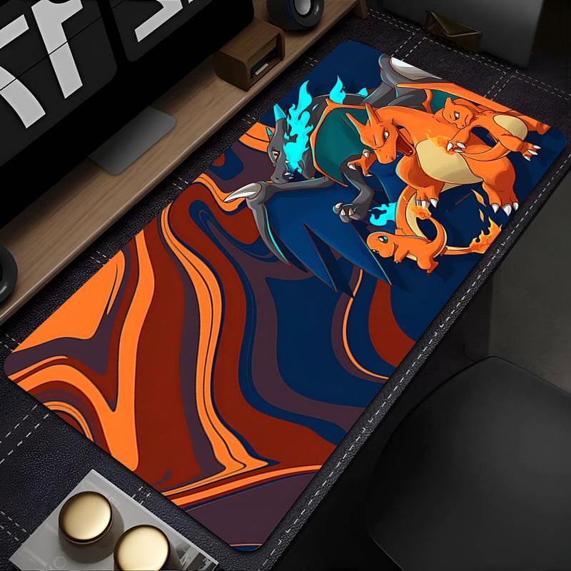 Computer Varmilo Keyboard Mouse Pad Pc Gaming Popular Anime PPokemon Charizard Gamer Carpet Desk Mat Soft Fire Element Mousepad