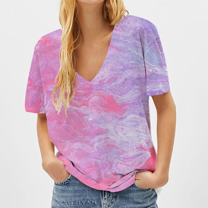 

Женская летняя футболка, футболки с короткими рукавами, повседневные топы с принтом, верхняя одежда с короткими рукавами 8XL розовый