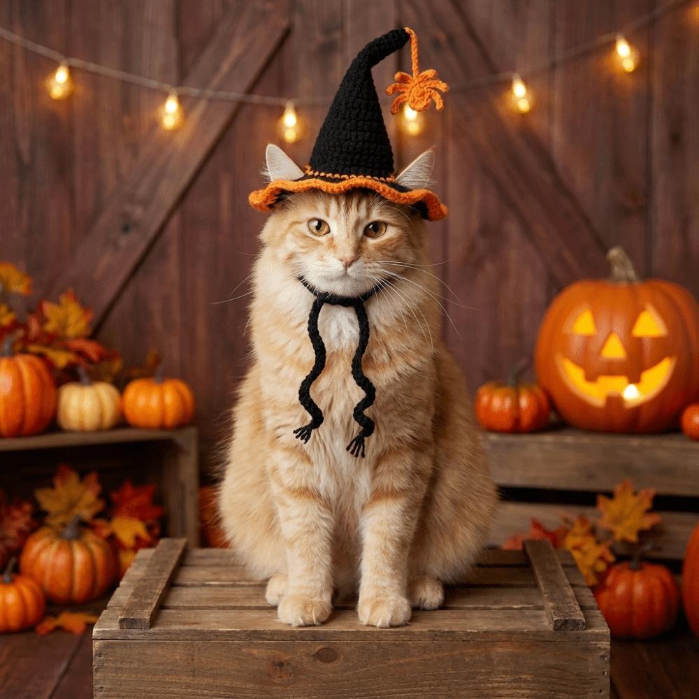 Breathable Pet Halloween Star Hats Soft Cat Witch Hat Halloween Dog Costume Photos Props