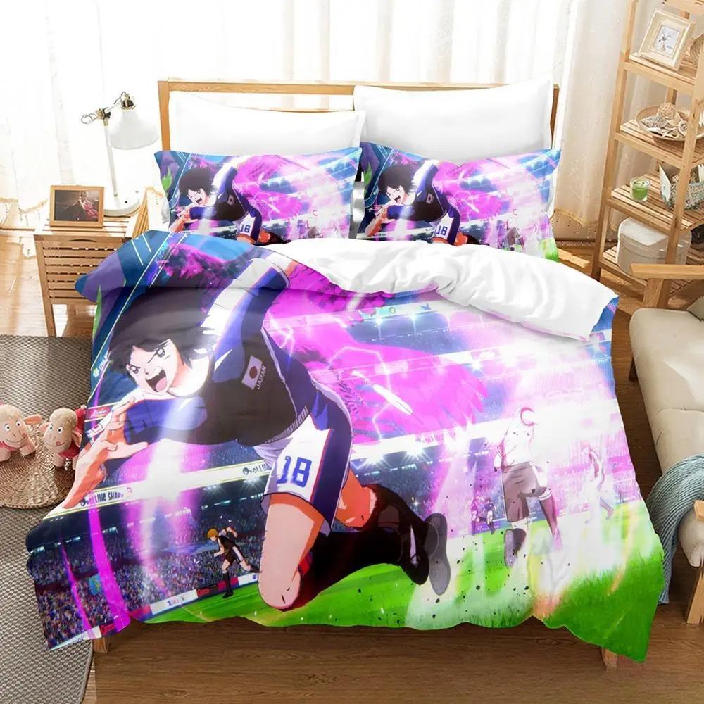 3D Print New Captain Tsubasa Bedding Set Soft Comforter Cover With 1/2Pcs Pillow Shams For Kids Adults Microfiber Quilt Cover