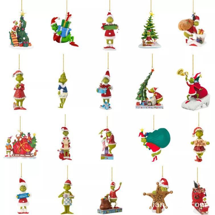 Christmas Tree Ornaments Acrylic Pendants Fun Green Car Home Decoration Hanging Ornaments