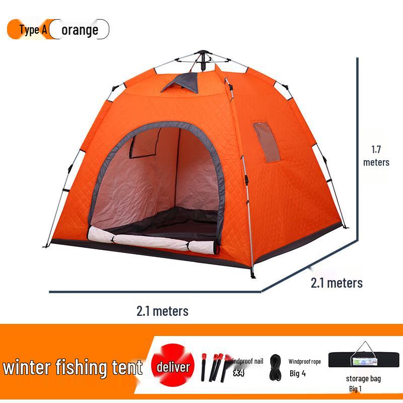 Soarer Padded Ice Fishing Tent with Floor 2-4 Person