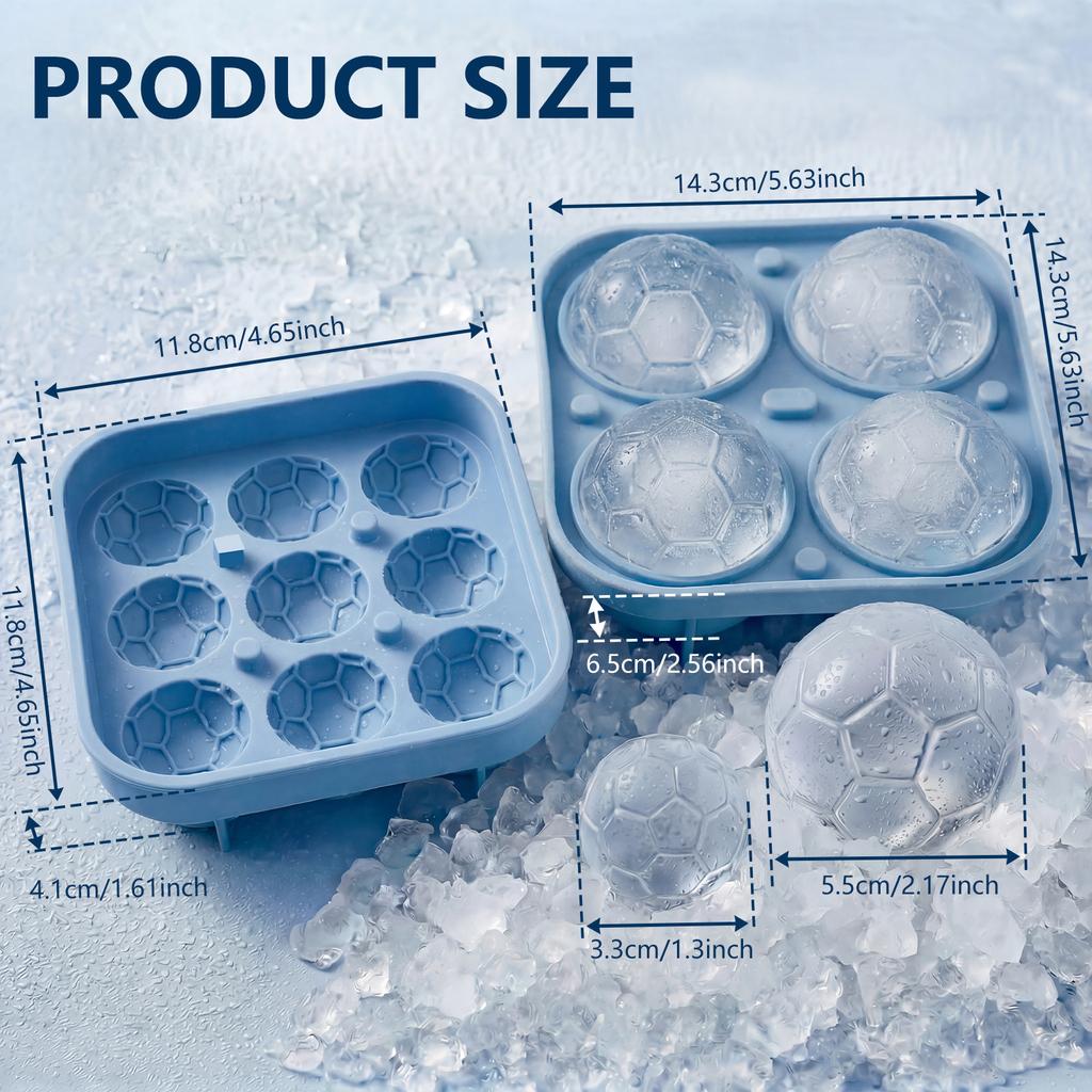 Soccer Ice Cube Mold Football Shapes Ice Cube Tray Silicone Sphere Ice Mold Chocolate Mold for Chilling Whiskey Cocktails Drink