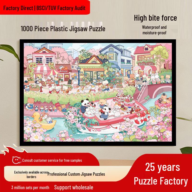 1000-Piece Challenging Plastic Puzzle for Adults – World Famous Paintings Edition with Original Illustrations for Relaxation