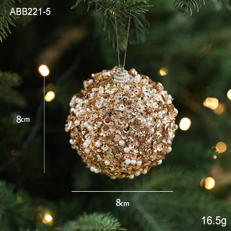 8cm Sequin Foam Christmas Tree Ornament Ball