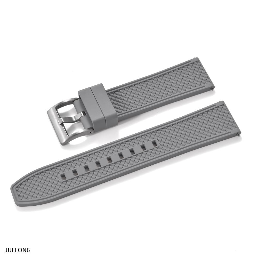 Professional Diving Watch Band FKM Rubber Strap 18mm 20mm 22mm 24mm Quick Release Bullet Shape for Dive Watch Waterproof Durabl