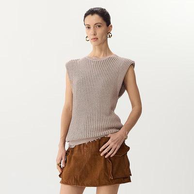 Round Neck Sleeveless Knit Vest