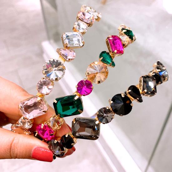 Mode Dam Flerfärgad Strass Inlagd Hårband Huvudbonad Pannband Accessoar