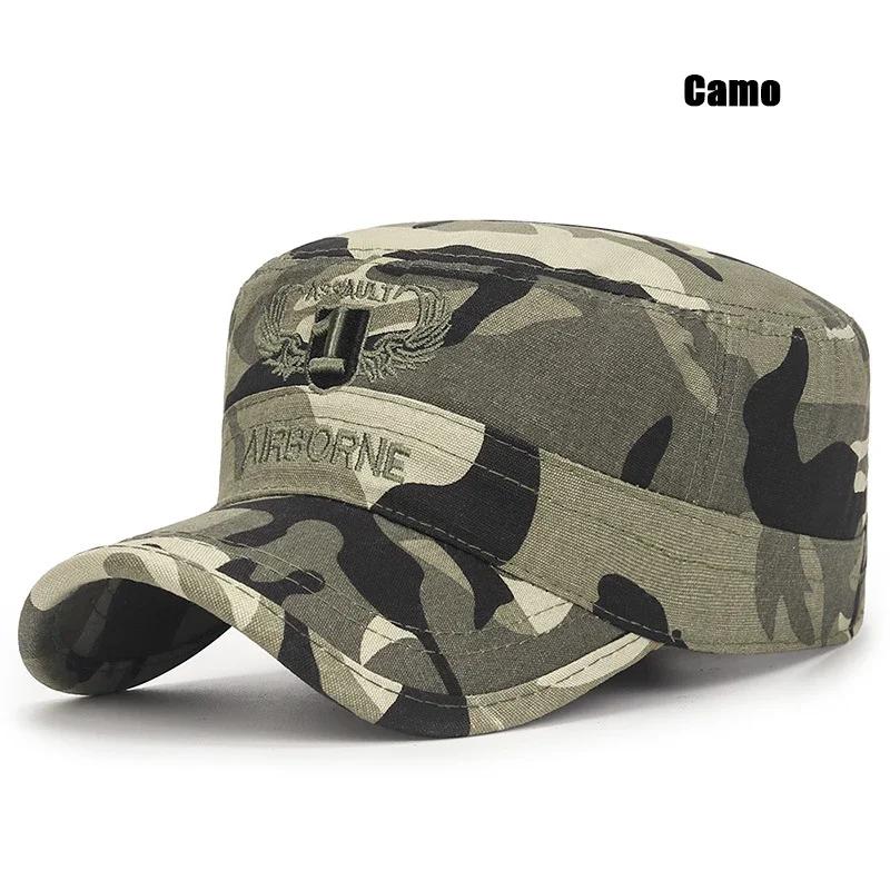 

New Spring and Autumn Seasons Outdoor Camouflage Sports Flat Cap Mens and Womens Leisure Sunshade Cotton Embroidered Hat камуфляжный
