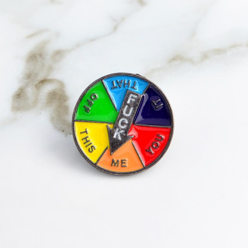 Artistic Style Cartoon Colorful Letter Brooch Geometric Arrow Badge Trendy Alloy Pin For Expression Individual