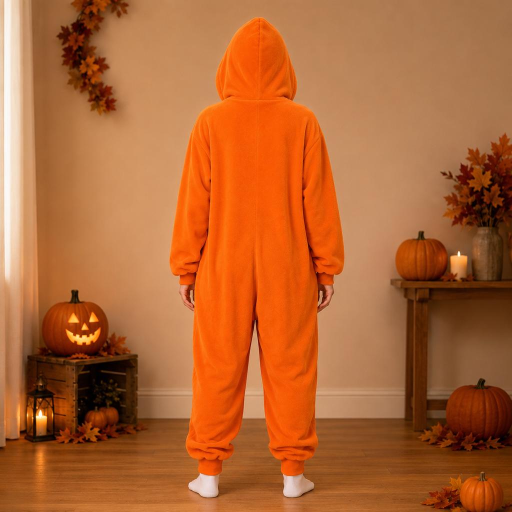 Damen Halloween Print Flanell Strampler für Loungewear und