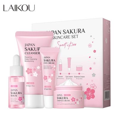 Sakura 4 teile/satz Haut Verjüngende Serum Aufhellen Hautunreinheiten Feuchtigkeitscreme Verblassen Dunkle Kreise Augen Creme