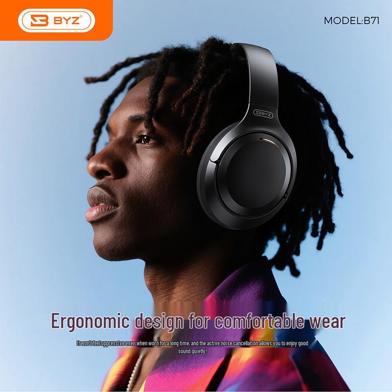 B71 Over-Ear Wireless Bluetooth Headset Noise-Cancelling for Gaming, Running, Music, Online Classes, and Mobile Use.