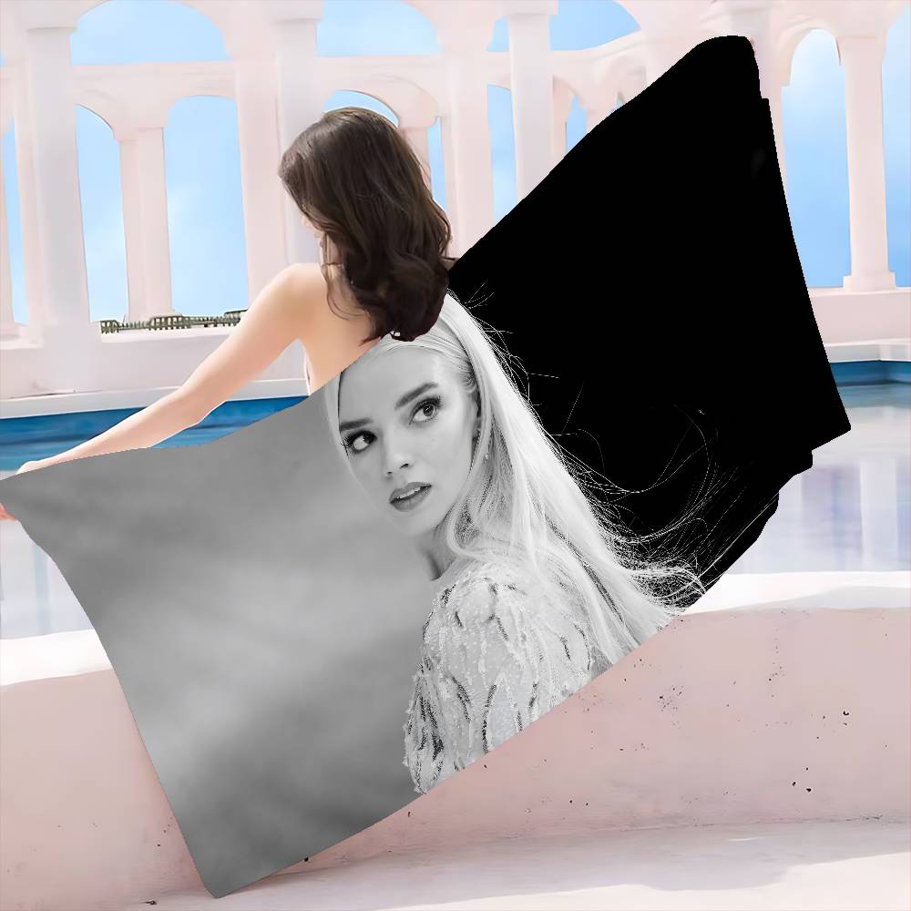 A-Anya Taylor-Joy Microfiber Beach Towel Absorbent Quick Dry Soft Yoga Swimming Resort Mountain Climbing Towel