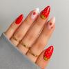 Strawberry Fruit False Nails - Medium Style Wearable Nail Tips & Stickers