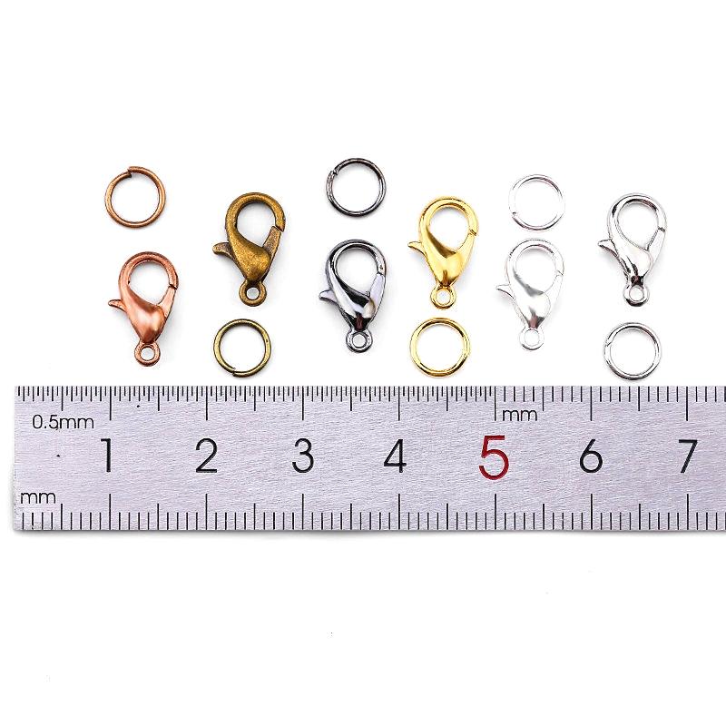 A Set Jewelry Findings 4mm/5mm/6mm/8mm/10mm Open Jump Rings Split Rings Lobster Clasps 6 Colors Hooks Jewelry Making Supplies