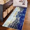 Moderne Abstracte Loper Niet-Glijdend, Artistiek Grijs Geel Olieverf Stijl Vloermat Wasbaar, Decoratieve Lange Vloerkleed voor Hal