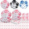 Custom Dog Paw Theme Party Supplies Dog Paw Party Decoration Pennant Disposable Tableware Paper Cup Tablecloth