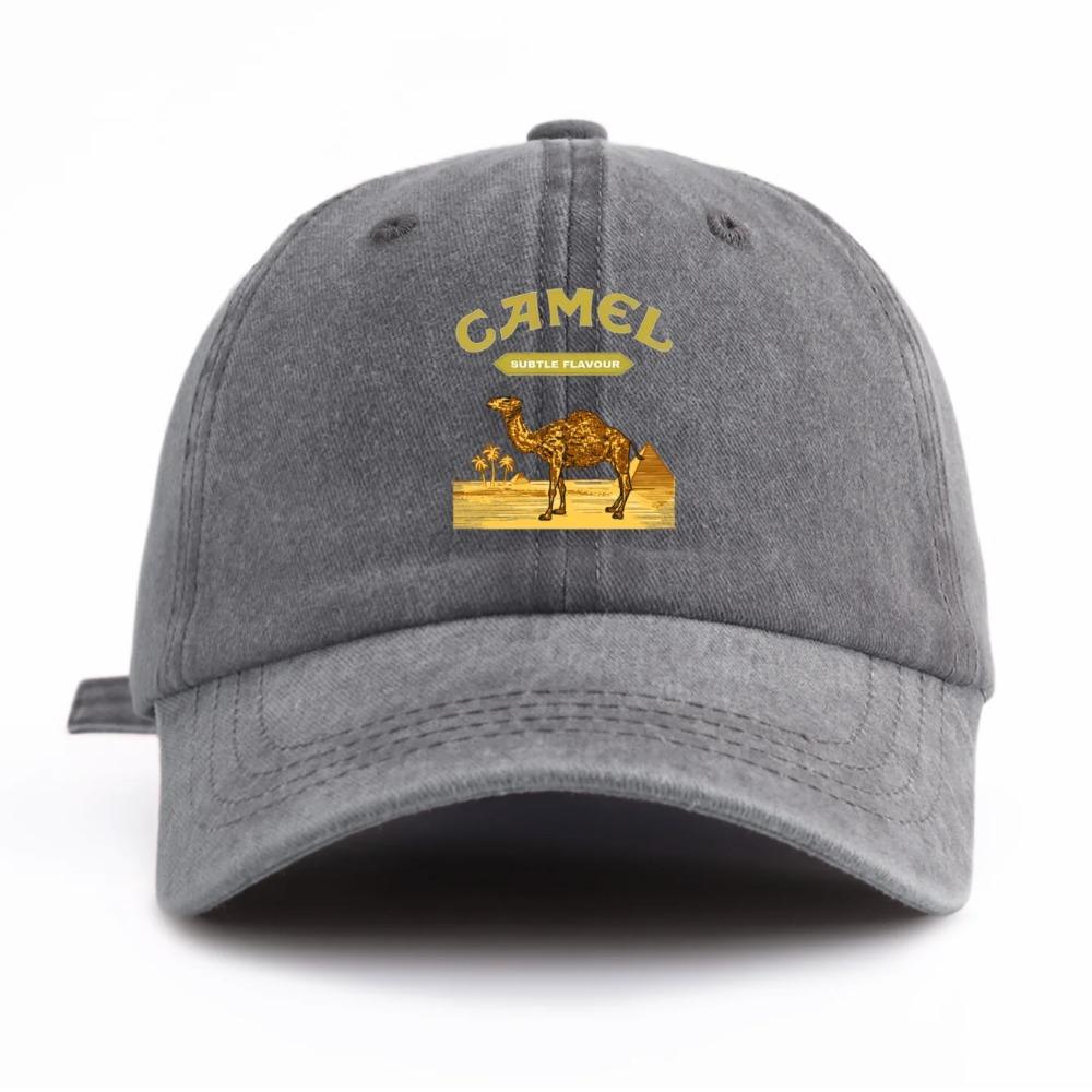 1 Stück gewaschene Baseballkappe mit Kamelprint für Erwachsene, minimalistischer Retro-Stil, lässige, weiche, verstellbare Dad-Kappe, perfekt als Geschenk