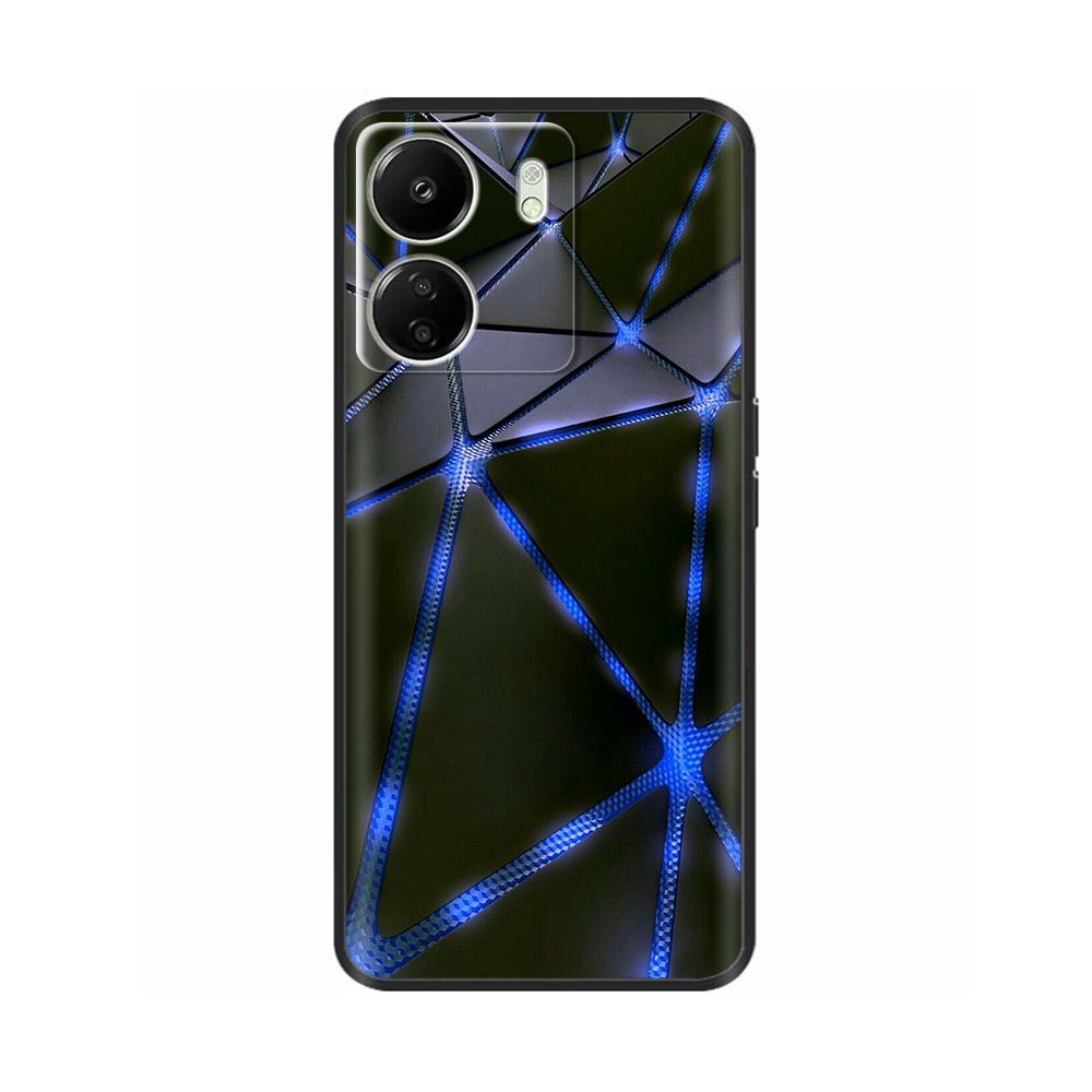 For Xiaomi Poco C65 Case Cute Luxury Painted Back Cover Soft Black Silicone Phone Case For Xiaomi Poco C65 PocoC65 Fundas Bumper