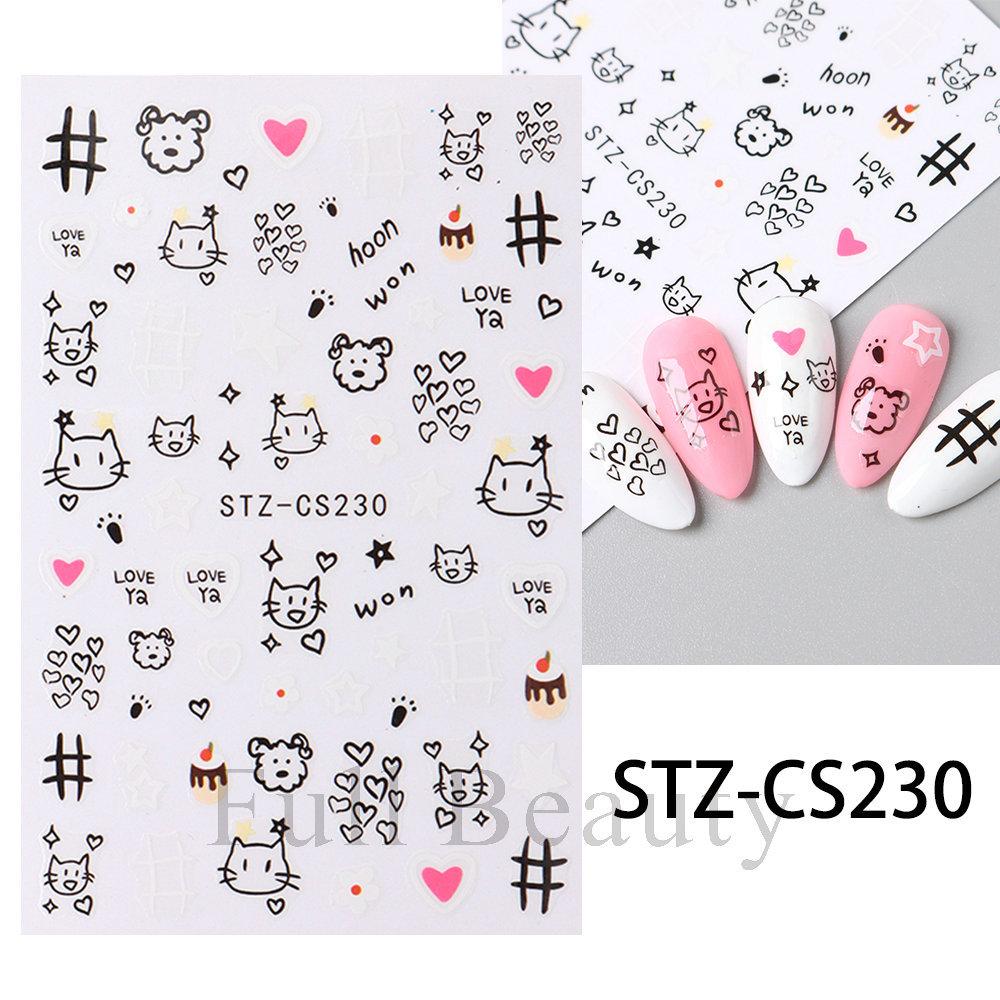 Nail Sticker Wine Red Bow Tie Line Feather Nail Enhancement Back Glue Nail Jewelry Nail