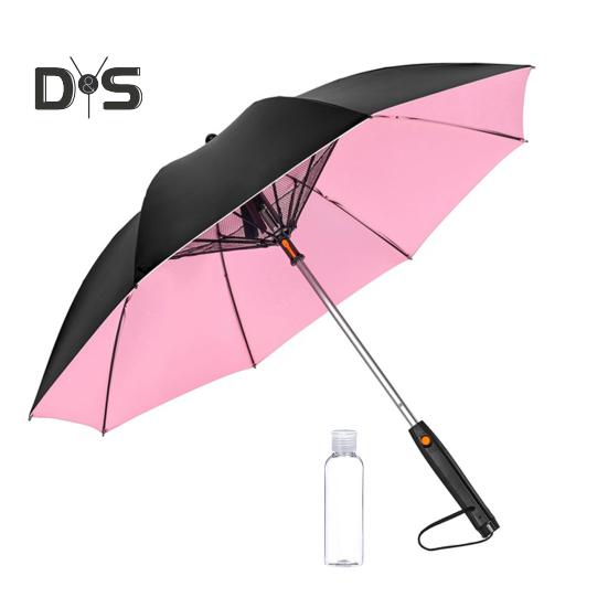 Deštník 3 v 1 s ventilátorem, bateriový provoz, UV ochrana proti slunci, přenosný, vodotěsný, větruodolný, letní, venkovní, slunečník proti dešti
