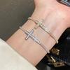 Christian Cross Zircon Pendant Bracelet With Geometric Design For Womens Fashion Accessory
