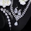 T0122 High-End Zircon Bridal Chain, Earrings, Necklaces, And Jewelry Three-Piece Set, Wedding Dress Accessories.