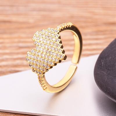 Nidin Fashion Open Adjustable Ring For Women Female Cute Finger Rings Romantic Birthday Gift Girlfriend Shiny Zircon Jewelry