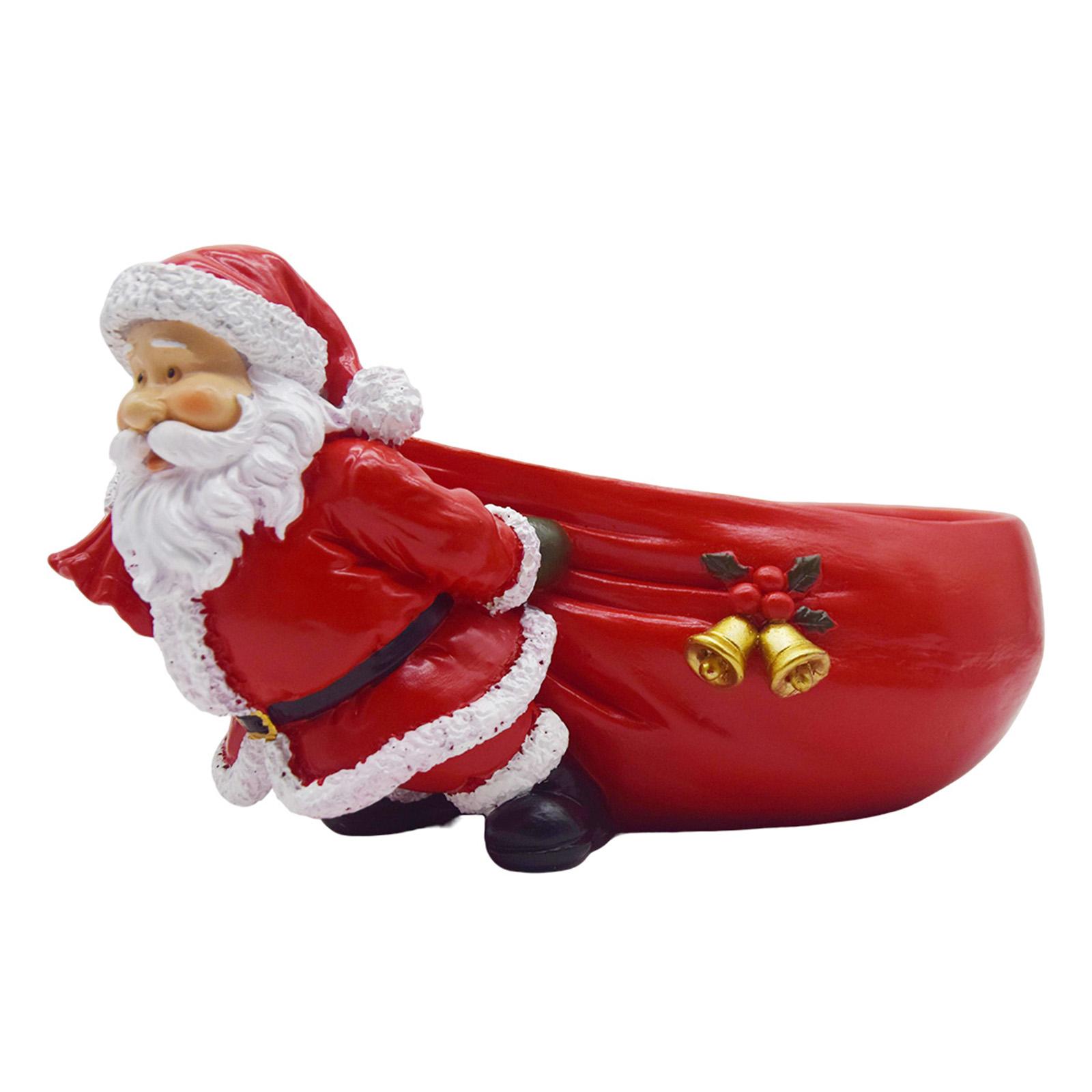 

Christmas Holiday Candy Bowl Decorative Resin Tabletop Santa Figurines w/ Storage Holder for Xmas Winter Party Table Desk Decor красный