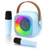Haomuren Tragbare Karaoke-Maschine mit kabellosem 1 oder 2 Mikrofon, Mini-Bluetooth-Lautsprecher für Kinder, Singen, Familienfeier, Geschenk
