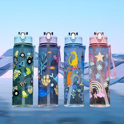 Cute 750ML Straw Water Bottles Leak-Proof Lifting Rope Children's Water Cup Portable Drink Cup Coffee Tea Juice
