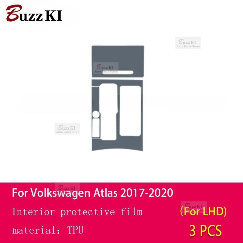 For Volkswagen Atlas 2017-Car Interior Film Dashboard piano board Shift center console Anti-scratch transparent TPU Car Film