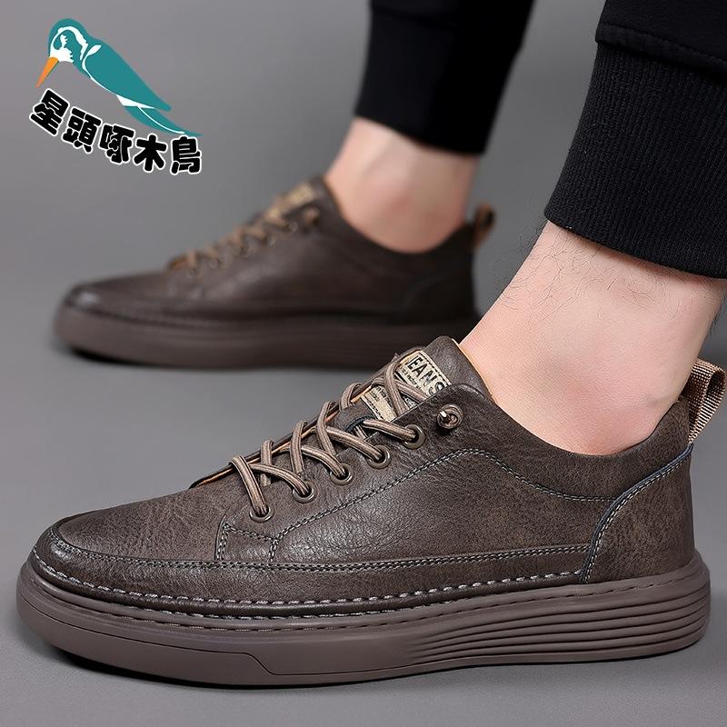 Star-headed woodpecker casual board shoes men's 2025 autumn and winter new men's trendy shoes rubber shoes