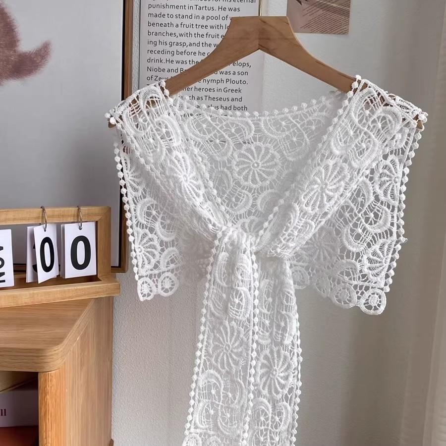 Summer Lace Hollow Crochet Small Shawl Women's Thin Knitted Shoulder with Skirt Scarf Air-conditioned Room Outside Vest